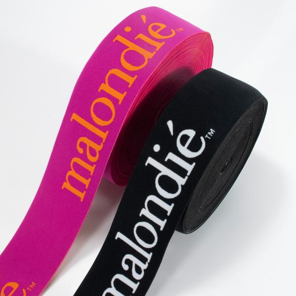 Custom rising carved logo on elastic band nylon jacquard designer underwear wide