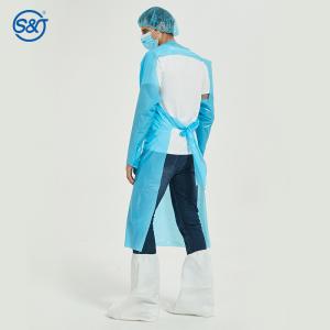 Buy cheap S&J Disposable Isolation Gown Individual Wrapped Long Sleeve & Thumb Hole Unisex Liquid-Proof CPE Gown Disposable from wholesalers