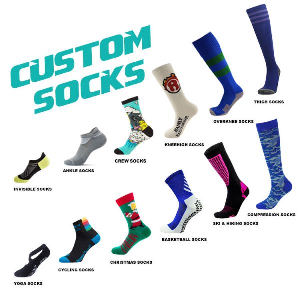 Custom design cotton socks logo high custom made customised women men socks