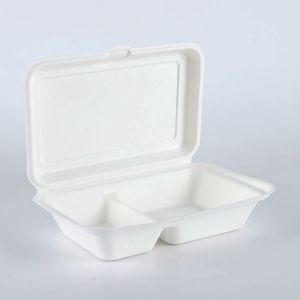 Buy cheap Compostable Lunch Box Bagasse Disposable Biodegradable Waterproof Grease Resistant Food Pulp Accept Hamburger box Tableware from wholesalers