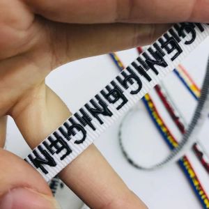 Custom printed logo wide sublimation shoelace elastic trimming for garment