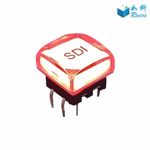 Concave Transparent Crystal illuminated Control Panel Button