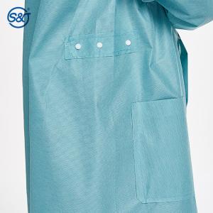 Buy cheap S&J High Performance custom color design SMS Disposable Lab Coat With Knit Cuffs and Collar from wholesalers