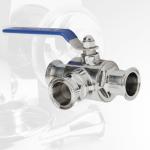 Buy cheap DIN SMS Stainless Steel Sanitary Valves T Type 3 Way Ball Valve Manufacturer from wholesalers