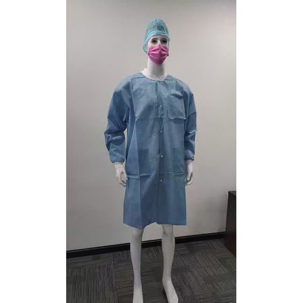 Buy cheap S&J High Performance custom color design SMS Disposable Lab Coat With Knit Cuffs and Collar from wholesalers