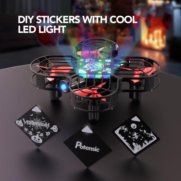 Buy cheap A22 LED-enhanced Mini RC Drone with DIY Stickers for Kids from wholesalers