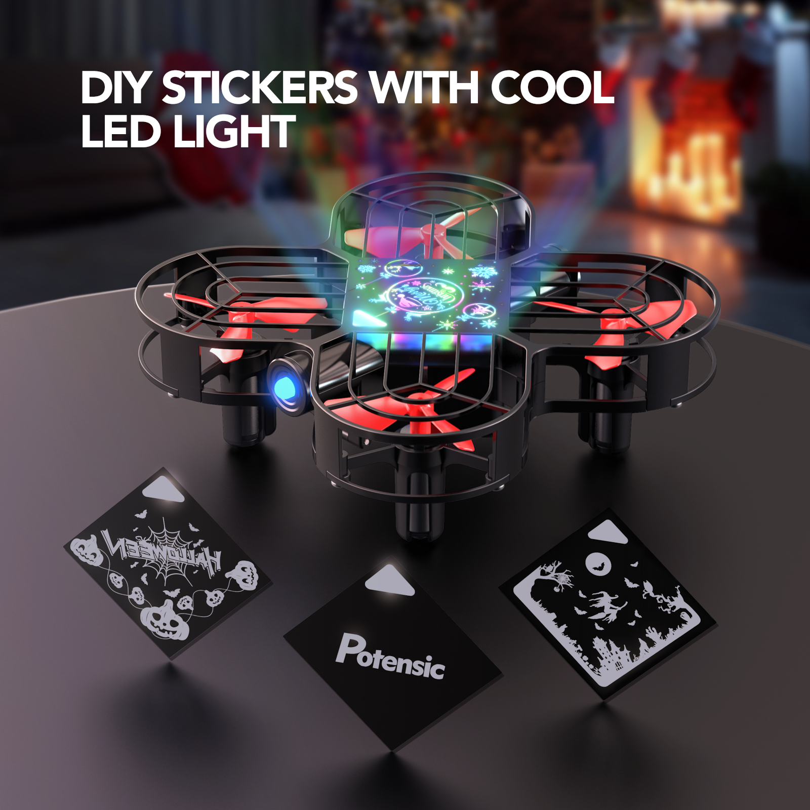 Buy cheap A22 LED-enhanced Mini RC Drone with DIY Stickers for Kids from wholesalers