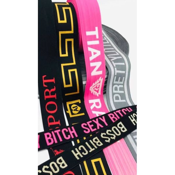 Quality Embossed Elastic Soft Printed Customized Band Underwear Jacquard Woven Shiny Elastic Band For Boxer Waistbands for sale