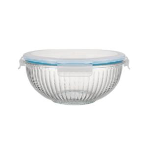 Buy cheap Striped High Borosilicate Glass Mixing Bowl 180ml-3500ml with PP Lock Lid product