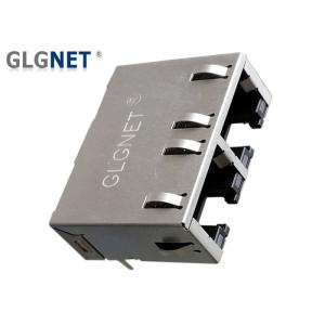 Buy cheap 1 x 2 Ports Ganged Magnetic Rj45 Connector Tab Down 50 U Gold Plating from wholesalers