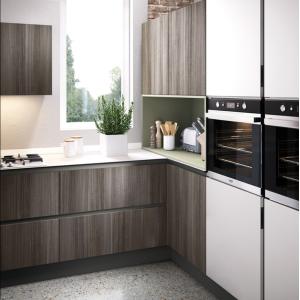 Buy cheap Melamine Finish Modern Modular Kitchen Cabinet L Shape Design from wholesalers