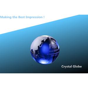 Buy cheap blue crystal globe paperweight/crystal globe award/glass globe award product