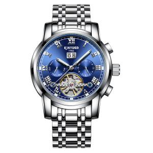 Buy cheap Wind Up Waterproof Mechanical Watch Elegant Appearance  Blue Dial from wholesalers
