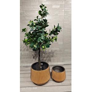 Buy cheap Customed Fiber Clay Planter With 7-8 Years Indoor Life Time Round Shape from wholesalers