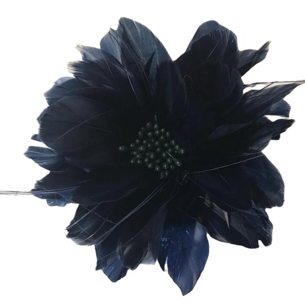 Buy cheap Dyed Patterned Goose Feather Flower Mount with Wire Accessory from wholesalers