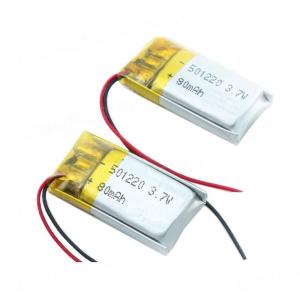 80mAh 501220 3.7V KC Polymer Lithium Battery With Wire PCM Connector
