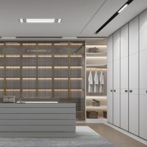 Buy cheap Mjmhd CYLD-006 Shaker Style PVC Wardrobe Door, ENF Grade Particle Board, 22mm Thickness, Customizable Size, Modern Flat Panel with Aluminum Frame for Cabinet from wholesalers