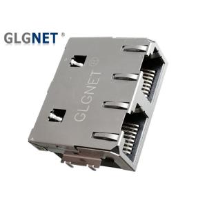 Buy cheap Two Ports Rj45 Double Connector 1 Row Through Hole / Offset / PIP Mount Type from wholesalers