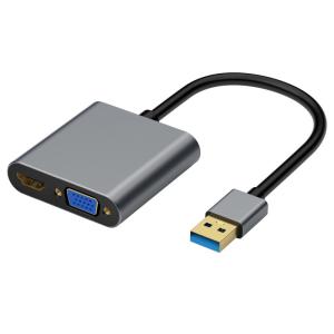 Quality USB 3.0 Graphics HUB Adapter USB 2 In 1 HDMI VGA 1080p Video Resolution for sale Buy cheap USB 3.0 Graphics HUB Adapter USB 2 In 1 HDMI VGA 1080p Video Resolution product