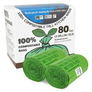 Buy cheap Custom Compostable 100% Biodegradable Plastic Trash Bags Liners Eco Friendly from wholesalers