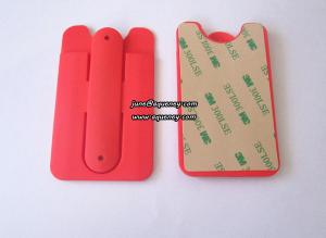 Buy cheap OEM 3M adhesive silicone smart card pocket with phone stand,Any pantone color product