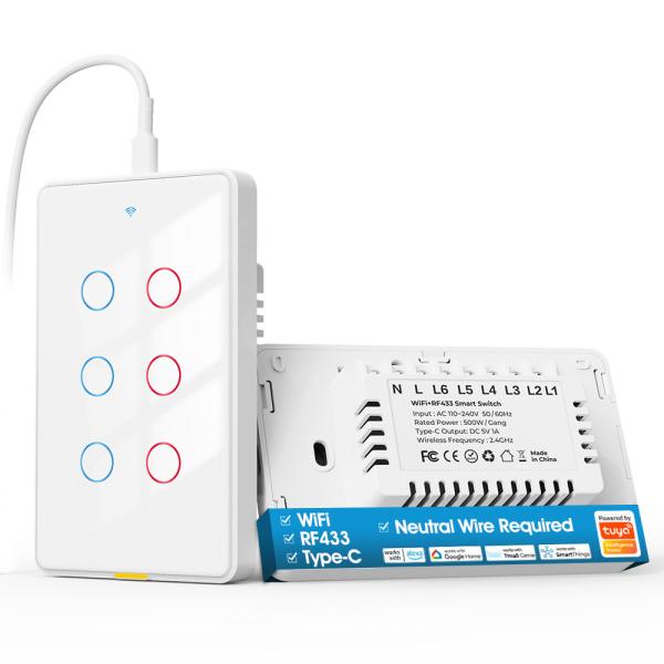 Tuya Wifi switch Type C Timing Voice App Alexa Google Home Smart Home Wireless