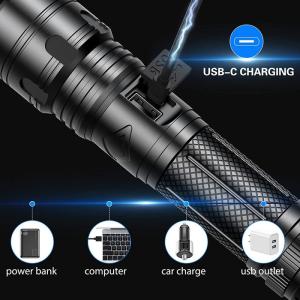 Buy cheap Multifunctional White Laser Flashlight Outdoor Zoom Emergency Light Rechargeable from wholesalers
