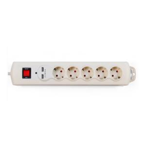 Buy cheap 5 outlet Germany Type Extension Socket, With Surge Protector USB from wholesalers