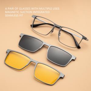 Buy cheap Business Glasses Titanium Clip On Square Aluminum Glasses Frame product