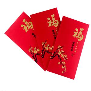 Buy cheap 150gsm New Year Ang Bao Red Envelope Red Card Hot Stamping For Chinese from wholesalers