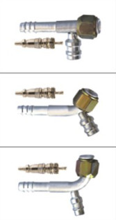 Quality #6 #8 #10 #12 Al joint with R12 high & low pressure valve ( Female Flare) / auto air conditioning hose fitting for sale