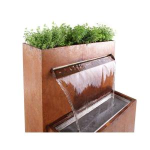 Buy cheap Outside Garden Decor Rusty Corten Steel Pool With Waterfall Herb Planter from wholesalers
