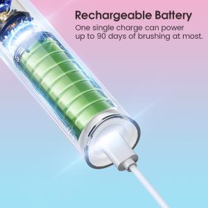 USB Rechargeable Ultrasonic Electric Toothbrush Adults Portable Travel Sonic