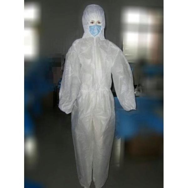Quality Biohazard Medical Disposable Plastic Suit Protective Clothing With Hood for sale