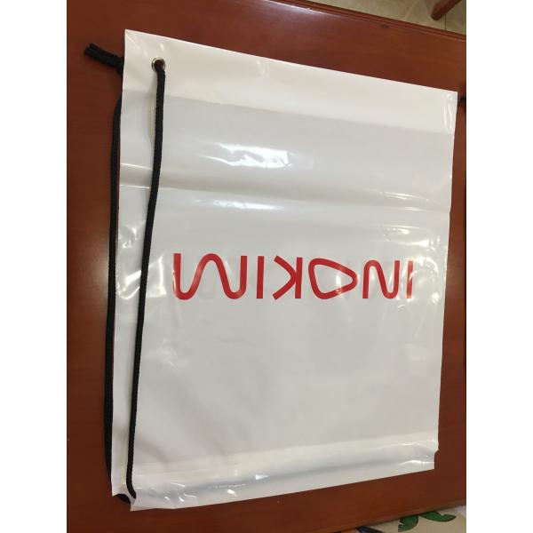 PE Printed Rope Single Shoulder Plastic Drawstring Backpack For Clothes , Gifts , Universal Packaging