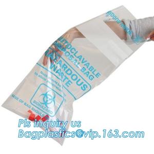 Buy cheap 60 micron clear LDPE plastic cotton draw string garbage biohazard bag, Custom printed compostable flat on roll trash bag from wholesalers