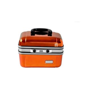 Buy cheap Mini Hard Shell Cosmetic Case with Built-in Mirror Password Lock Glossy Orange product