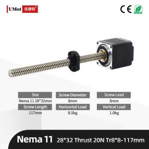 High Temperature Rise Nema 8/11/14/17/23 Micro Lead Screw Linear Actuator
