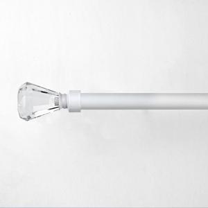 Buy cheap 28MM Crystal Curtain Finial Matte White Color Iron Curtain Pole Set For Home Decor from wholesalers