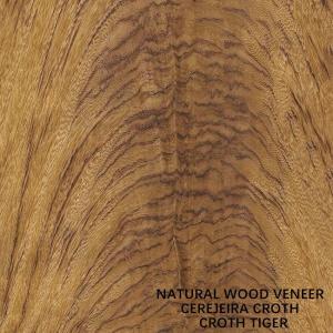 China America Natural Cherry Crotch Veneer Specially Tiger Grain For Hotel Decoration on sale