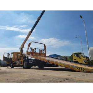 Buy cheap Lowest Price HOWO 4X2 Floor-standing Flatbed Body With 5 Tons Crane Tow Wrecker Truck for Car Accident from wholesalers
