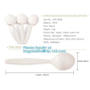 Buy cheap factory direct biodegradable corn starch 5 inch dessert spoon,food grade disposable biodegradable corn starch spoon pac from wholesalers