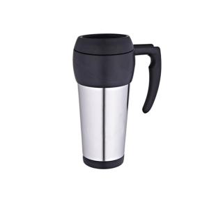 China 14oz inner PP Outer steel slim travel mug with handle convenient lid on sale