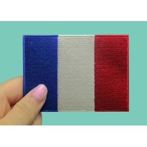Polyester Iron On Confederate France Flag Patch Hand Washable