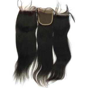 Buy cheap Factory Free Shipping Hot  Sell Unprocessed Natural Color 1B#  Knot Bleached Free Part 4*4inch Lace Closure Silky product
