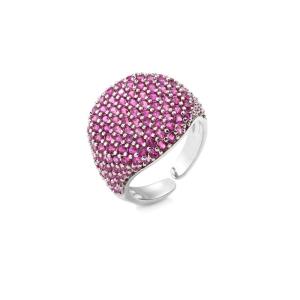 Buy cheap Party Sterling Silver Crystal Jewelry Crystal Open Pave Ring Adjustable from wholesalers