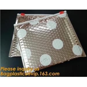 Factory Shiny Rose Gold Silver Cosmetic Zipper Bubble Bag Self Adhesive Plastic