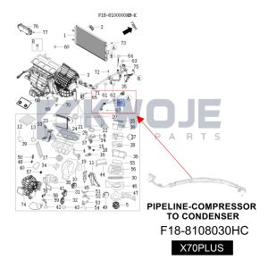 OEM F18-8108030HC Auto Parts PIPELINE-COMPRESSOR TO CONDENSER For Chery Jetour