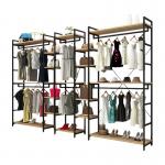Buy cheap Commercial  Metal Display Fixture Heavy Duty Retail Shelving Apparel Rack Display Clothes Rail from wholesalers