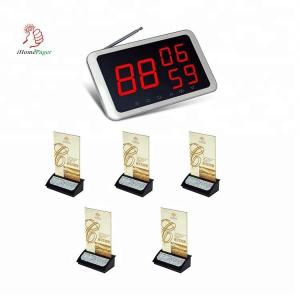Buy cheap restaurant wireless calling system with 5 table callers for guest and 1 display receiver for waiter from wholesalers